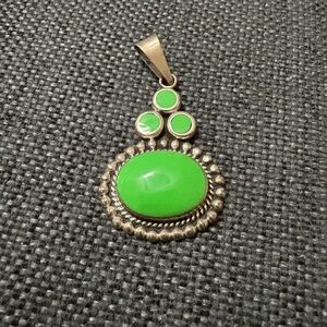 Sterling green pendant